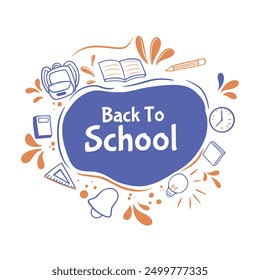 back to school element vector set