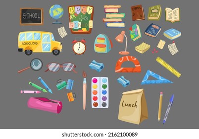 Back to school elements educational objects