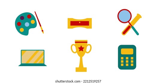 Ilustración de Volver a los elementos escolares