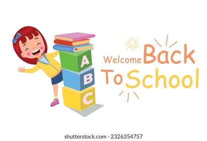 Back to school elements set in flat design
