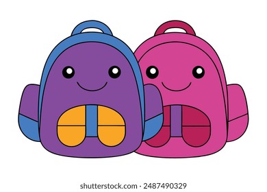 Back to School Elements Vector, Cartoon, Clipart, and Line Art Designs. Printable back to school vector graphics.