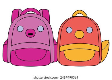 Back to School Elements Vector, Cartoon, Clipart, and Line Art Designs. Printable back to school vector graphics.