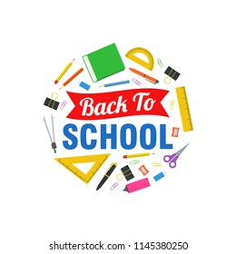 Back To School with School Elements Vector Design