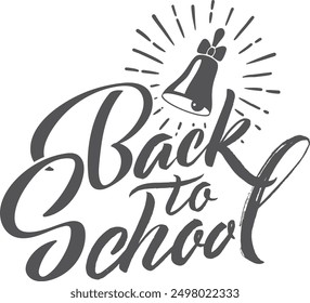 Back to school emblem. Hand drawn words logo