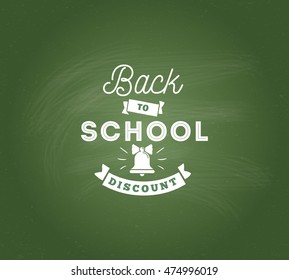 Back to school emblem. Isolated vector element. First day of school logo. Calligraphy, lettering design. Typography for greeting cards, posters, banners.