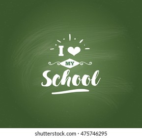 Back to school emblem. Isolated vector element. First day of school logo. Calligraphy, lettering design. Typography for greeting cards, posters, banners.