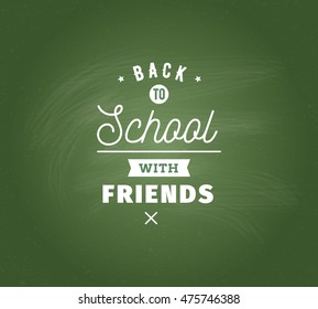 Back to school emblem. Isolated vector element. First day of school logo. Calligraphy, lettering design. Typography for greeting cards, posters, banners.