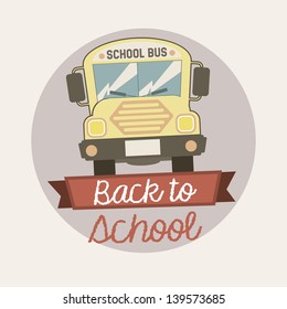 back to school emblem over vintage background vector illustration