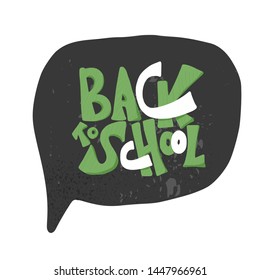 Back to school emblem. Template for sale cards and promotion. Vector illustration.
