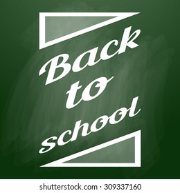 Back to school emblems on blackboard - Calligraphic vector set