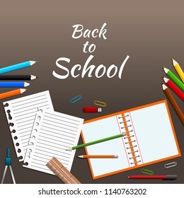 Back to School Equipment Vector Illustration for Text Background of Education Related Design