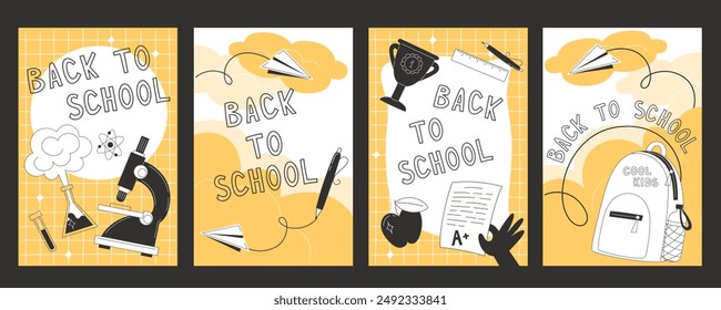 Back to School Essentials: Poster Set with School Supplies