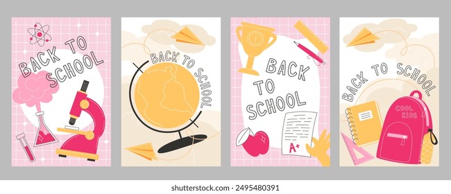 Back to School Essentials: Poster Set with School Supplies