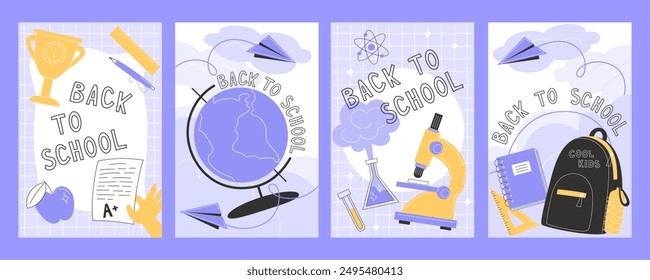 Back to School Essentials: Poster Set with School Supplies