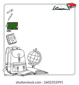 Back to school event frame template isolated on white background