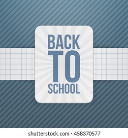 Back to School festive Badge on paper Ribbon