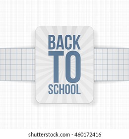Back to School festive Label on paper Ribbon