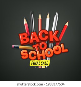Back to school. Final sale banner