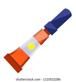 Back to school. First day in school  school supplies, stationery. Modern flat vector illustration icon. Isolated on white background. super glue in an orange tube with a blue lid