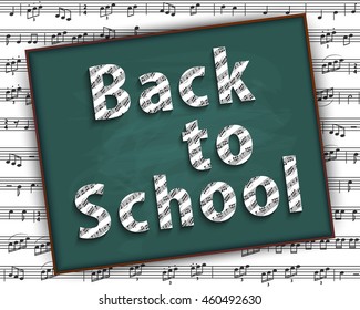Back to school. The first of September. Musical abstraction. Chaotic collection of musical symbols, decorated according to the rules of musical notation. Physical diapason is not determined.