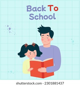 Back to school flat background
