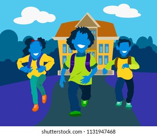 Back to School Flat Cartoon Illustrations 