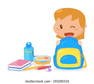Back to School. Flat character design. vector illustration.