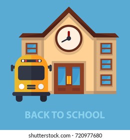 Back to school flat concept. Vector illustration