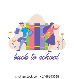 back to school flat design