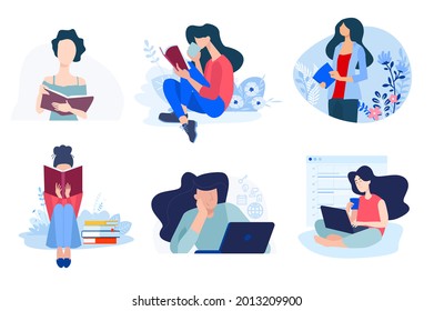 Back to school. Flat design concepts of education, e-learning, school, online courses and training.. Vector illustrations for website banner, marketing material, presentation template, online ads.