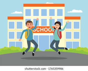 Volver a la ilustración de diseño plano escolar