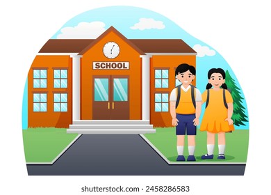 Ilustración de diseño plano de regreso a la escuela