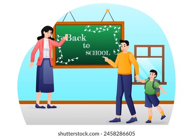 Zurück zur Schule Flat Design Illustration