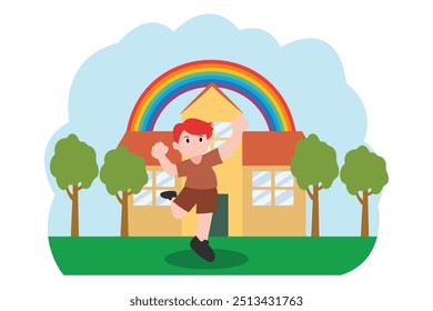 Zurück zur Schule Flat Design Illustration