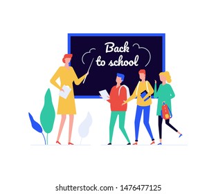 Back to school - flat design style illustration