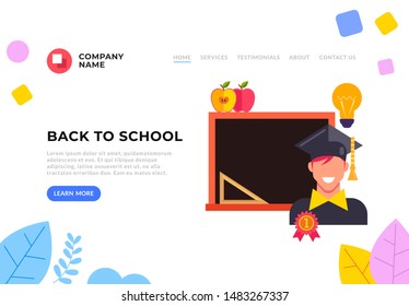 Back to school flat graphic design vector concept illustration