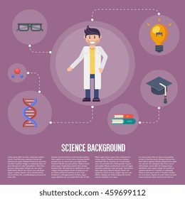 Back to school flat icon set. School sign. Education icon. Knowledge and science icons. 