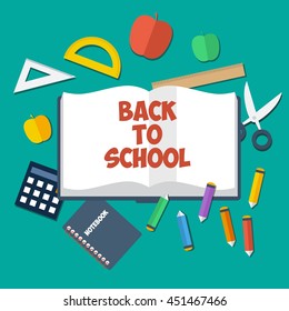 Back to school flat icons design. Vector illustration. Eps10.