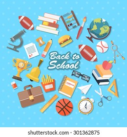 back to school flat illustration