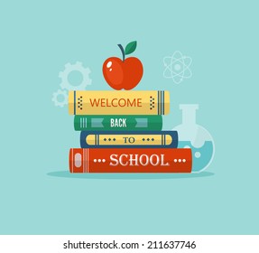Back to school flat illustration. eps10