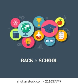 Back to school flat illustration. eps10