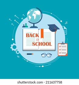 Back to school flat illustration. eps10