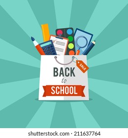 Back to school flat illustration. eps10