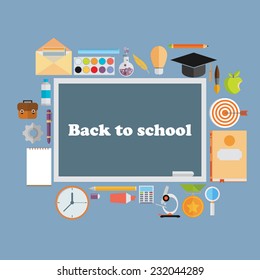 Back to school flat illustration. eps10