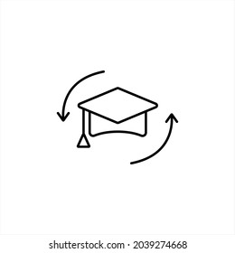 back to school flat outline icon logo