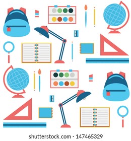 Back to school - flat seamless background