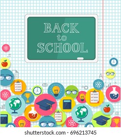 Back to school flat style banner. Eps10