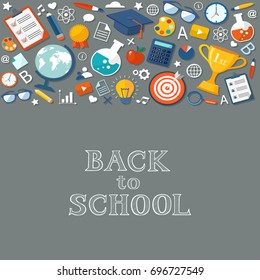 Back to school flat style banner. Eps10