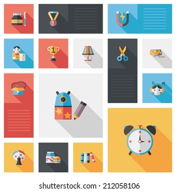 back to school flat ui background,eps10