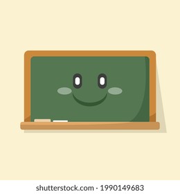 back to school flat vector design. educational items, school blackboard with cute character.